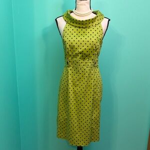 Kim Rogers Green Polka Dot Midi Dress